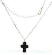 10mm black onyx cross pendant on chain