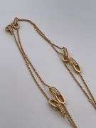 CERTIFIED 18K YELLOW GOLD LONG STATION NECKLACE WITH DIAMONDS
