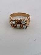 MEN'S BRAND NEW CERTIFIED BRAND NEW 14K GOLD AND DIAMOND NUGGET RING