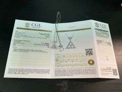 CERTIFIED BRAND NEW 18K WHITE GOLD CHAIN WITH DIAMOND PENDANT