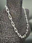 Sterling Silver Diamond-Cut Paperclip Bead Chain Necklace 18"