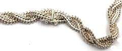Set of Vintage 925 sterling silver Mexico braided double chain necklace and bracelet