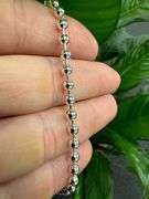 Sterling Silver Italian Ball Bead Chain 4mm 925 Italy New Dog Tag Necklace 24"