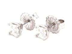 14kt White gold 0.90ctw Moiss Ashcer cut stud earrings
