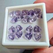 Glittering! 12.01ct high fire trillian cut Amethyst set!