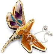 Dragonfly Enamel Trinket Box with Crystal