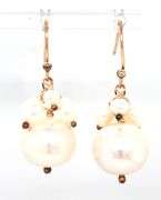 14kt Yellow gold pearl drop dangle earrings