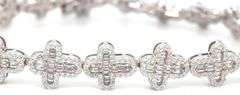 925 Sterling silver cubic zirconia cross link bracelet