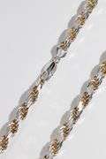 .925 Sterling Silver 8mm Diamond Cut Rop Chain 22 Inches