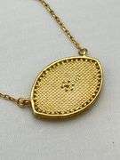 925 Gold Tone Sterling Silver Evil Eye White Enamel Blue Eye Center Pendant With Chain Necklace