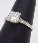 Vintage Diamond Ring Crafted in Platinum with Earth Mined Diamonds