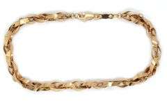 Unusual Glittery 14K YG Fancy Link Bracelet