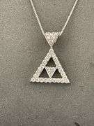 CERTIFIED BRAND NEW 18K WHITE GOLD CHAIN WITH DIAMOND PENDANT