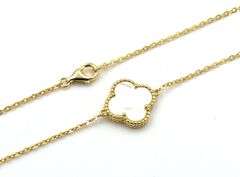 925 Sterling silver 5 clover mother of pearl necklace