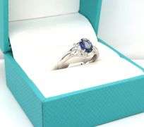 Darling Brilliant Cut Tanzanite & Diamond Ring in Sterling Siver