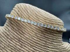Gold Plated 925 Sterling Silver Round Clear CZ Tennis Necklace Bracelet 3mm New 8"