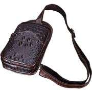 Genuine Leather Crocodile-Pattern Sling Bag