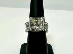 14 Kt White Gold Plated 7 Ct Princess Cut Simulated Diamond Ring