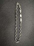 925 Sterling Silver Gun Metal Plated Marina 4.8mm Bracelet Made in Italy New 8.25"