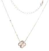 10mm clover pendant on chain necklace in 925 sterling silver