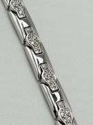 925 Sterling Silver CZ Cross Cluster Link Bracelet