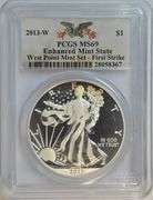 Awesome Enhanced Mint State 2013-W $1 Silver Eagle. PCGS MS69 First Strike