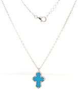 925 Sterling silver turquoise cross pendant on chain