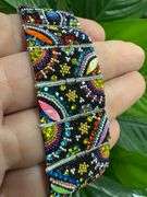 Original Handmade Mosaico Bracelet 8.5" 925 Sterling Silver Mexico Artistic Jewelry