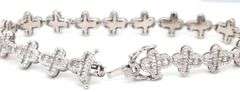 925 Sterling silver cubic zirconia cross link bracelet