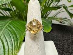 Sterling Silver 925 Natural Gemstone Citrine Ring Size 7
