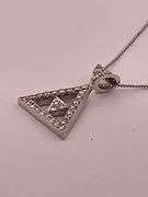 CERTIFIED BRAND NEW 18K WHITE GOLD CHAIN WITH DIAMOND PENDANT