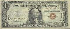 $1 1935a Hawaii Overprint Emergency Issue Silver Certificate.
