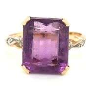 Tasteful Estate 14K YG Amethyst Ring