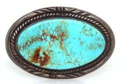 Vintage 925 sterling silver signed turquoise brooch