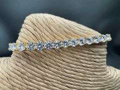 Gold Plated 925 Sterling Silver Moissanite Stone 5mm Tennis Bracelet 8 Inch