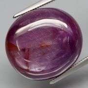 Huge! Silver sheen! UNTREATED! 29.08ct top violet red Ruby cabochon!