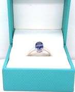 Darling Oval Shaped Brilliant Cut Tanzanite Ring in Sterling Silver