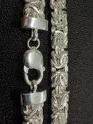 925 Sterling Silver Anti Tarnish Oval Byzantine 11.1mm Chain Made in Italy New 22"