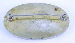 Antique Japanese Satsuma Large Floral Brooch