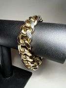 Huge 91.5 Gram 14 Kt Gold Plated Curb Link Bracelet