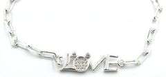 925 Sterling silver Love cubic zirconia bracelet