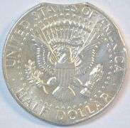 Choice BU Scarce 1964 Silver Kennedy Half Dollar with Major Double Clip