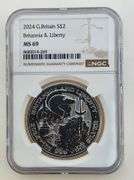 2024 G. Britain 2 Pound Britannia & Liberty, NGC MS69