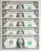 (5) Superb Crisp $1 2017A Star Replacement Notes Chicago-Consecutive!