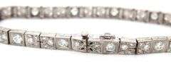Antique Art Deco style platinum diamond link bracelet