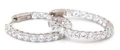 925 Sterling silver in/out cubic zirconia hoop earrings