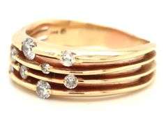 Stylish Unisex 14K YG Multi-Diamond Ring