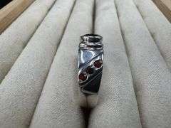 Sterling Silver Genuine Natural Garnet Gemstone Ring Size 7