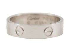 Cartier Classic Model Love Band Ring in 18K W/Box and Paper, SZ 64