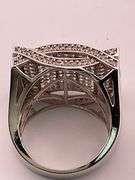 MEN'S CERTIFIED 14K WHITE GOLD DIAMOND RING 6.50 CARATS